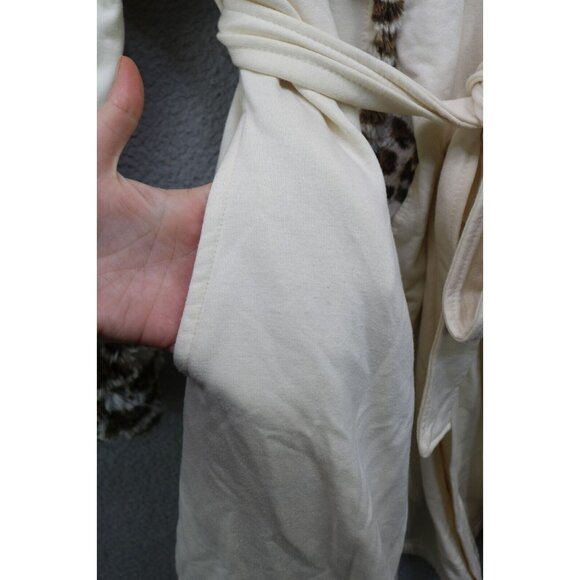 Serra Faux Fur Collar & Trim Robe-Size L/XL-Soft-Belted-Pockets - Picture 3 of 10